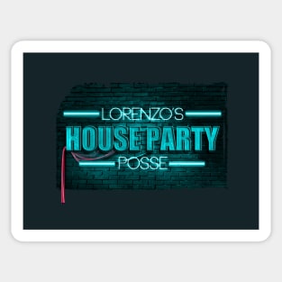 Lorenzo's House Party Teal Neon Sticker